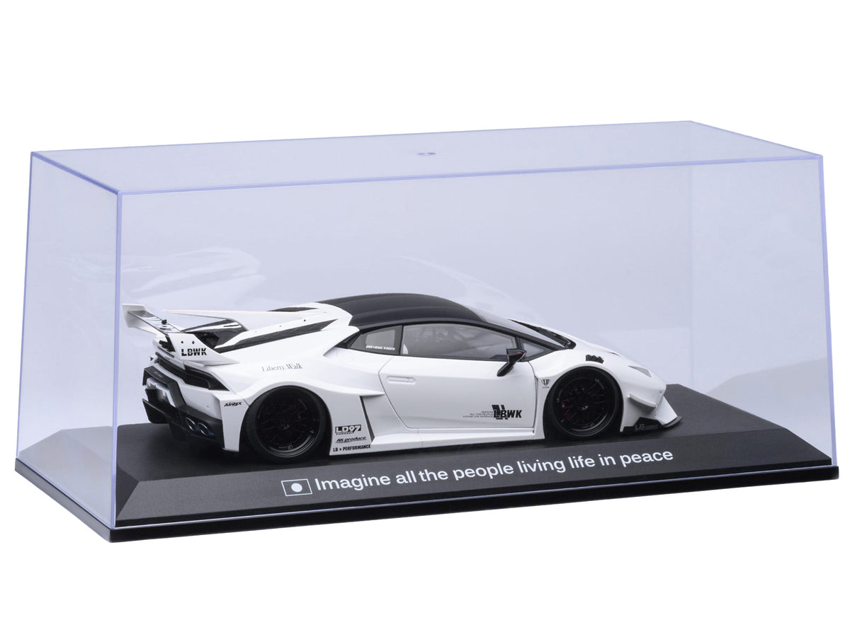 Collectible Display Show Case with Black Plastic Base and Green "LBWK" Logo for 1/18-1/24 Scale Model Cars