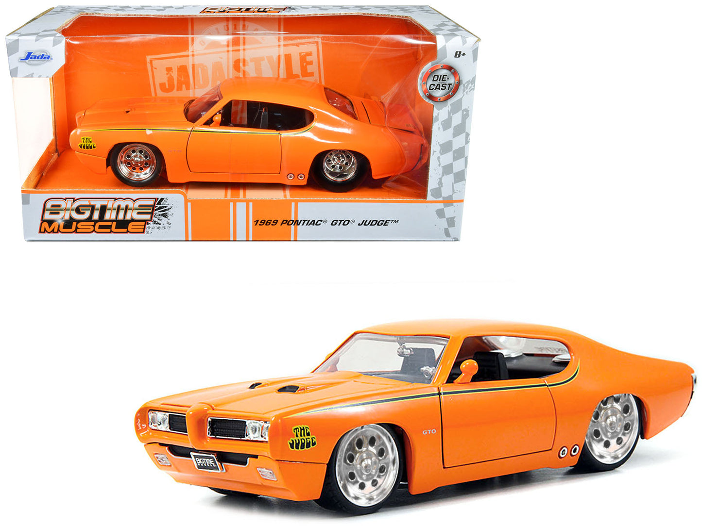1969 Pontiac GTO Judge Pro Stock Orange 1/24 Diecast Car Model