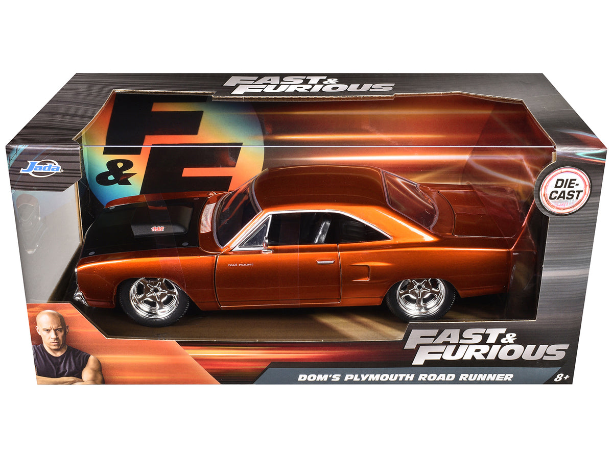 Dom's 1970 Plymouth Road Runner Copper with Black Hood "Fast & Furious 7" (2015) Movie 1/24 Diecast Model Car