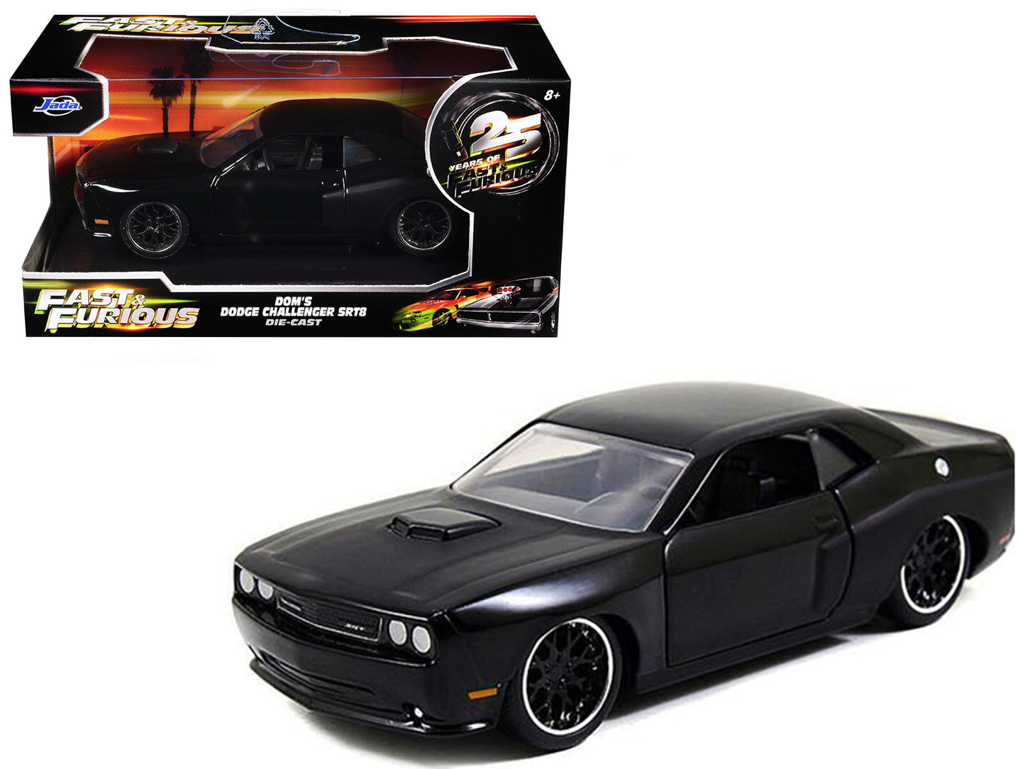 Dom's Dodge Challenger SRT8 Black "Fast & Furious" Movie 1/32 Diecast Model Car