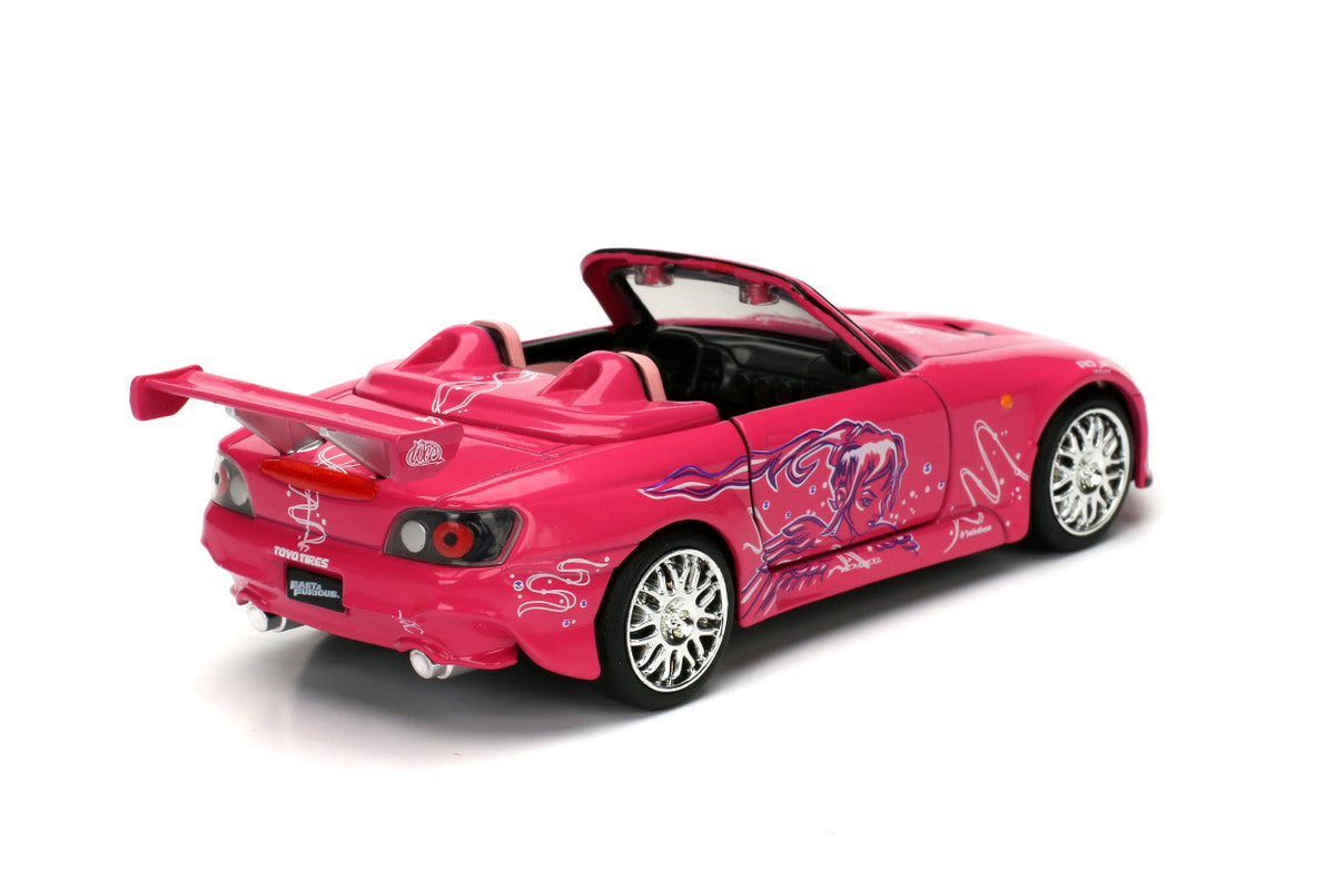 Suki's Honda S2000 Convertible Pink with Graphics "2 Fast 2 Furious" (2003) Movie "Fast & Furious 25th Anniversary" Series 1/32 Diecast Car Model