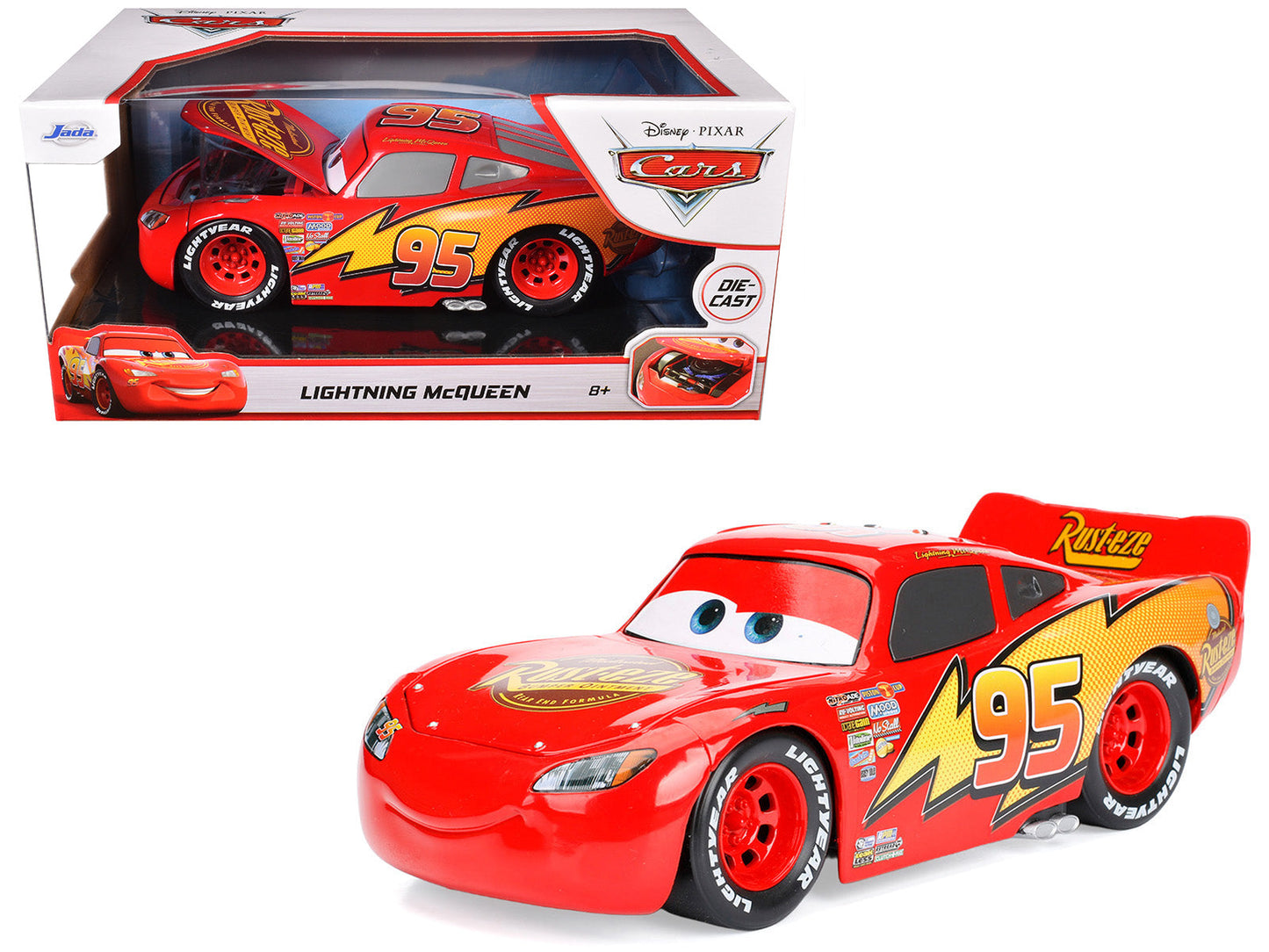 Lightning McQueen #95 Red Disney & Pixar "Cars" Movie "Hollywood Rides" Series Diecast Model Car