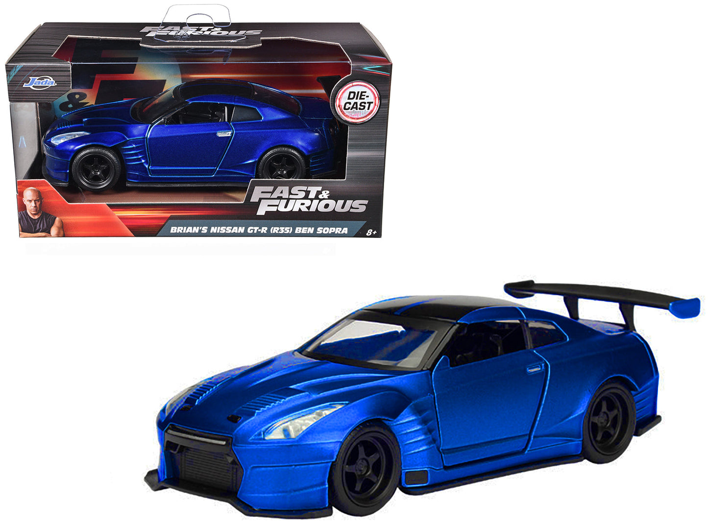 Brian's 2009 Nissan GTR R35 Blue Ben Sopra "Fast & Furious" Movie 1/32 Diecast Model Car