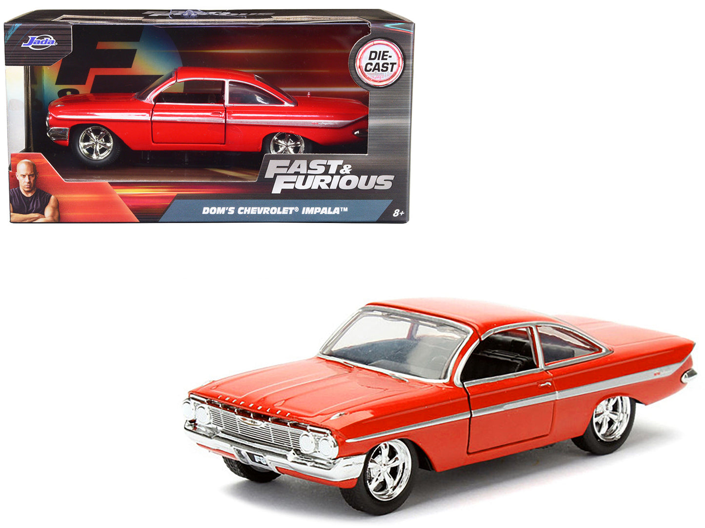 Dom's Chevrolet Impala Red Fast & Furious F8 "The Fate of the Furious" Movie 1/32 Diecast Model Car