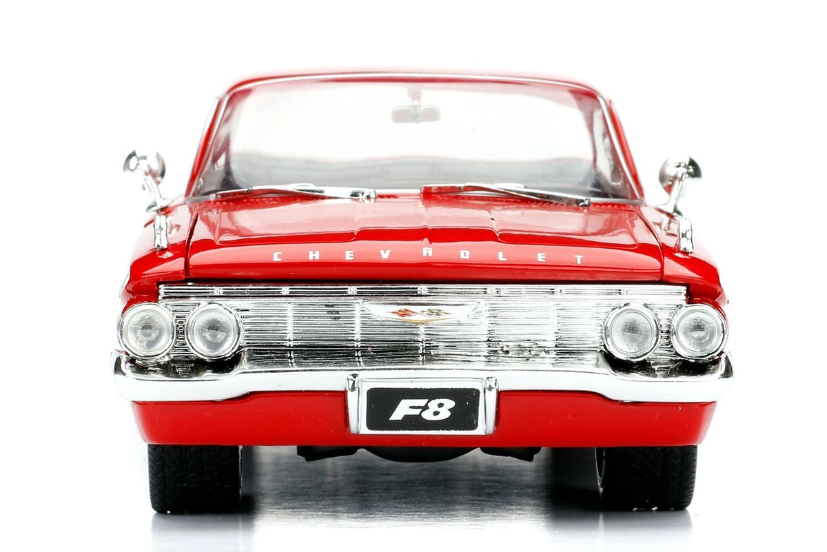 Dom's Chevrolet Impala Red "Fast & Furious F8: The Fate of the Furious" (2017) Movie "25 Years of Fast & Furious" Series 1/24 Diecast Model Car
