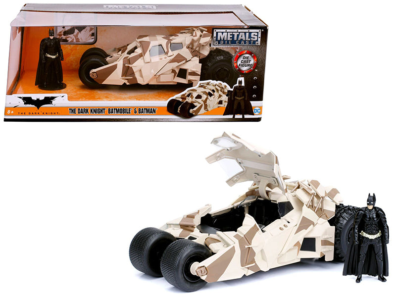 "The Dark Knight" Batmobile with Batman Diecast Figure Camouflage Version "DC Comics" Series 1/24 Diecast Model Car