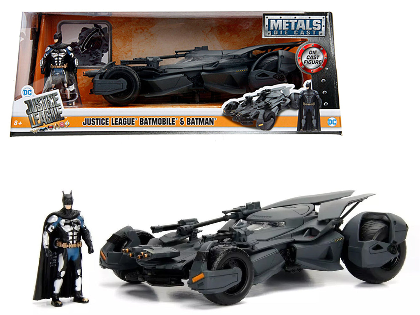 2017 Justice League Batmobile with diecast Batman Figure 1/24 Diecast Model Car