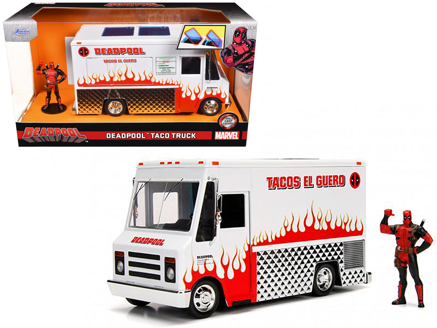 Deadpool Taco Truck with Deadpool Diecast Figurine "Marvel" Series 1/24 Diecast Model