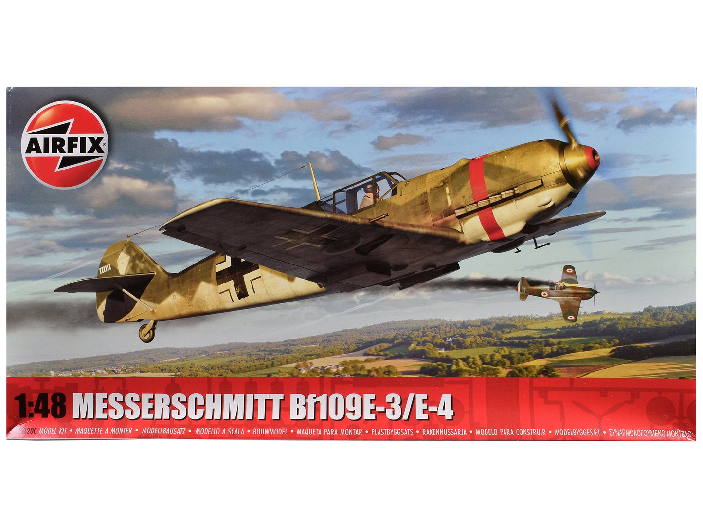 Level 2 Model Kit Messerschmitt Bf109E-3/E-4 Fighter Aircraft with Scheme Options 1/48 Plastic Model Kit