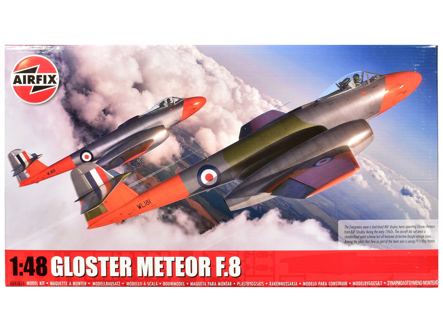 Level 3 Model Kit Gloster Meteor F.8 Aircraft with 2 Scheme Options 1/48 Plastic Model Kit