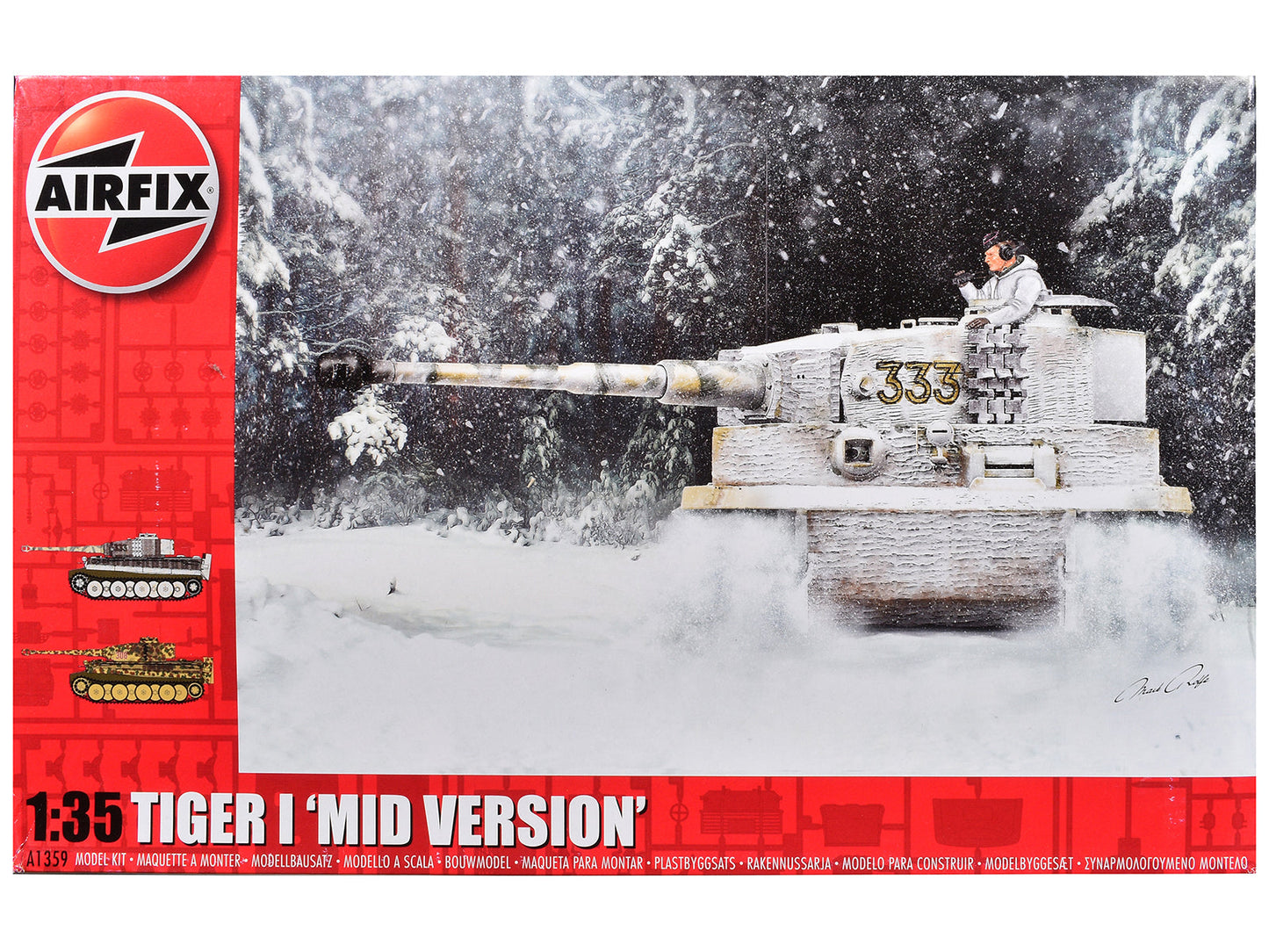 Level 3 Model Kit Tiger I "Mid Version" Tank with 2 Scheme Options 1/35 Plastic Model Kit