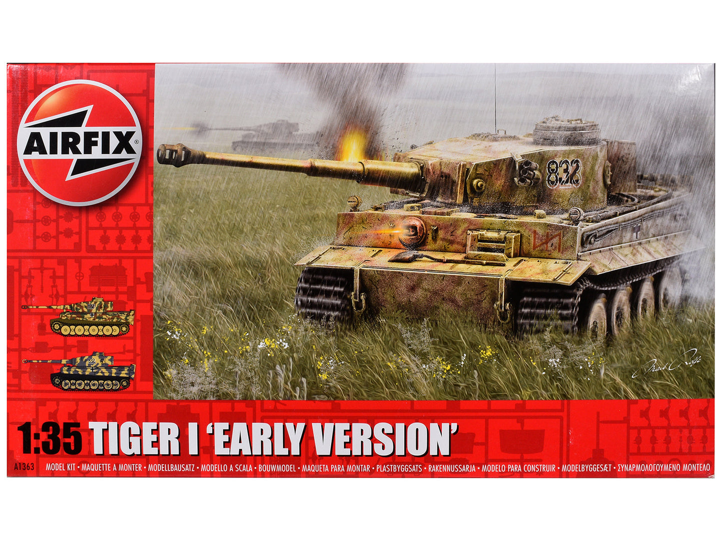 Level 3 Model Kit German Tiger I "Early Version" Tank with 2 Scheme Options 1/35 Plastic Model Kit