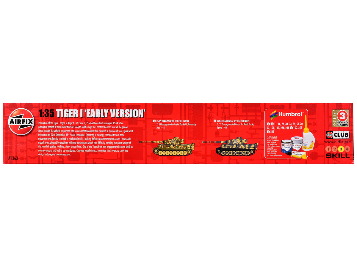 Level 3 Model Kit German Tiger I "Early Version" Tank with 2 Scheme Options 1/35 Plastic Model Kit
