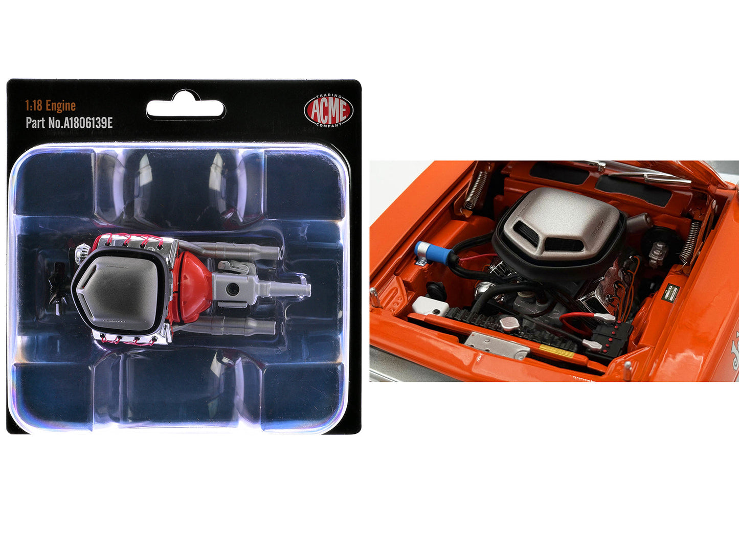 426 HEMI Engine and Transmission Replica from "1970 Plymouth HEMI Cuda" 1/18 Model