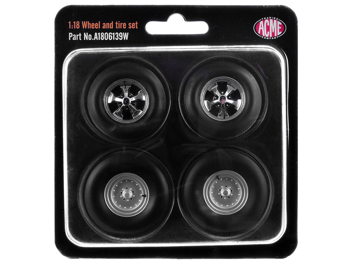 "Centerline/Keystone" Wheel and Tire Set of 4 pieces from 1970 Plymouth HEMI Cuda for 1/18 Scale Models