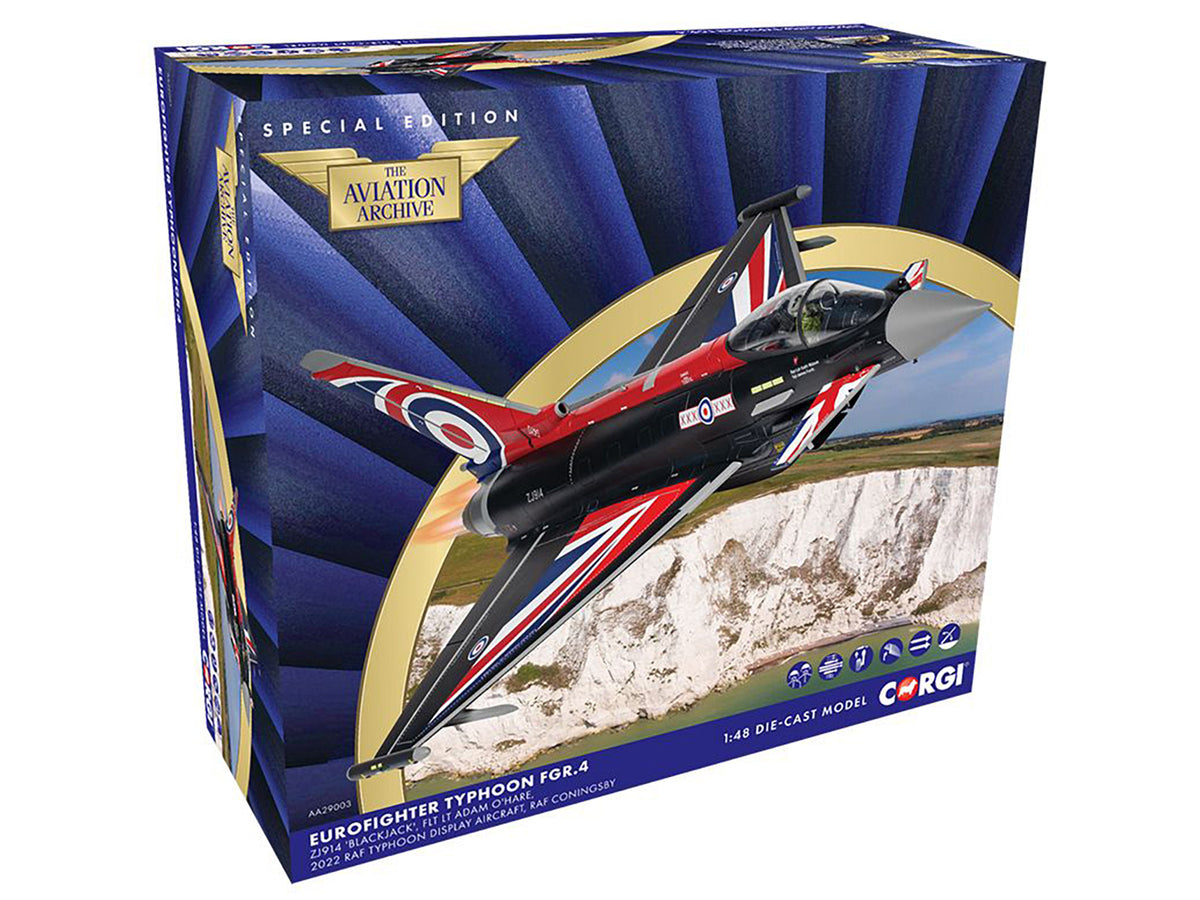 Eurofighter Typhoon FGR4 Aircraft "Blackjack RAF Typhoon Display Aircraft" (2022) British Royal Air Force "The Aviation Archive" Series 1/48 Diecast Model