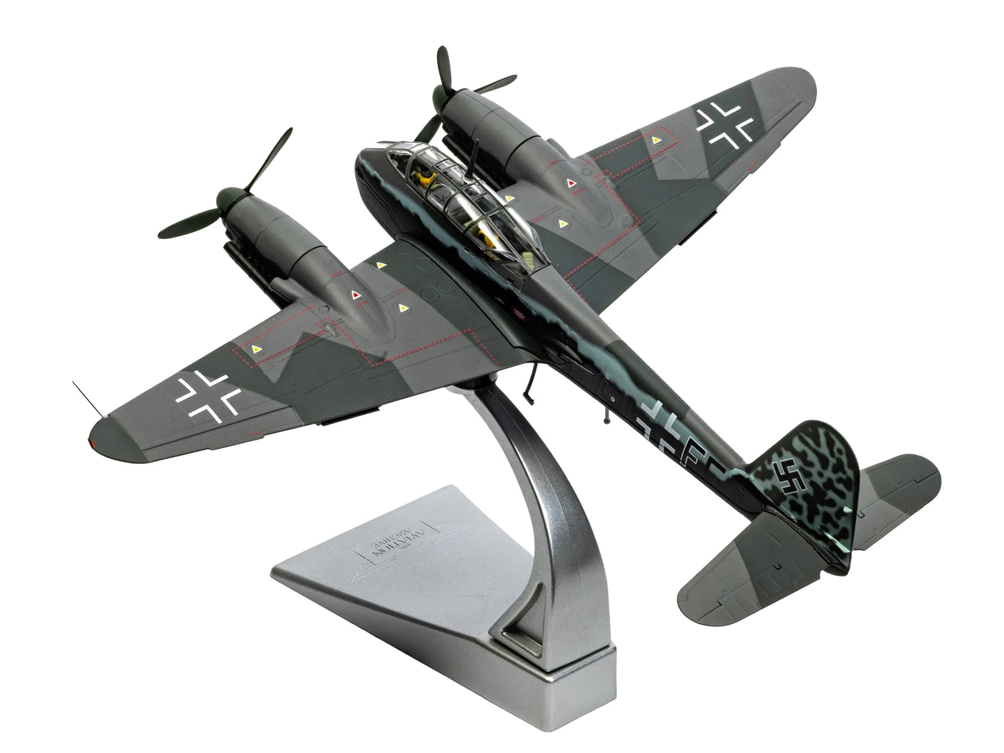 Messerschmitt Me 410A-1 Aircraft "U5+FE Lt. Rudolf Abrahamczik 14./KG.2 Laon-Athies Airfield France" (1943) German Luftwaffe "The Aviation Archive" Series 1/72 Diecast Model Car