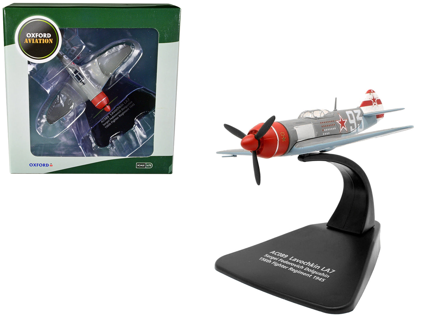 Lavochkin LA7 Fighter Plane Sergei Federovich Dolgushin 156th Fighter Regiment (1945) "Oxford Aviation" Series 1/72 Diecast Model Airplane