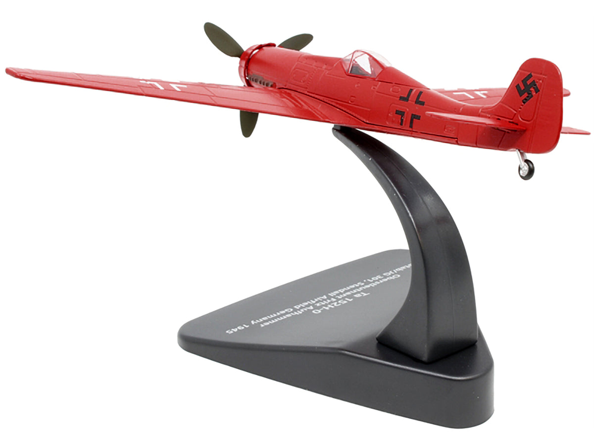 Focke-Wulf Ta 152H-0 War Plane Oberstleutnant Fritz Aufhammer Stab/JG 301 Stendall Airfield Germany (1945) "Oxford Aviation" Series 1/72 Diecast Model Airplane