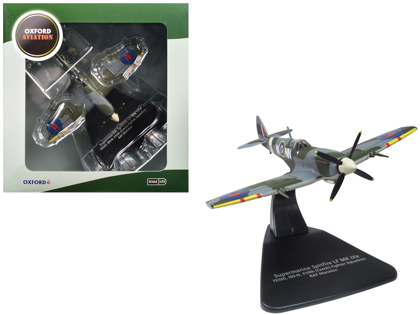 Supermarine Spitfire LF MK IXe Fighter Aircraft "TE565 10th (Czech) Fighter Squadron RAF Manston" Royal Air Force 1/72 Diecast Model Airplane