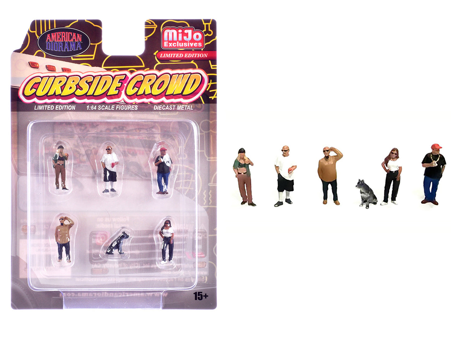 "Curbside Crowd" 6 piece Diecast Figure Set (6 Figures) Limited Edition for 1/64 Scale Models