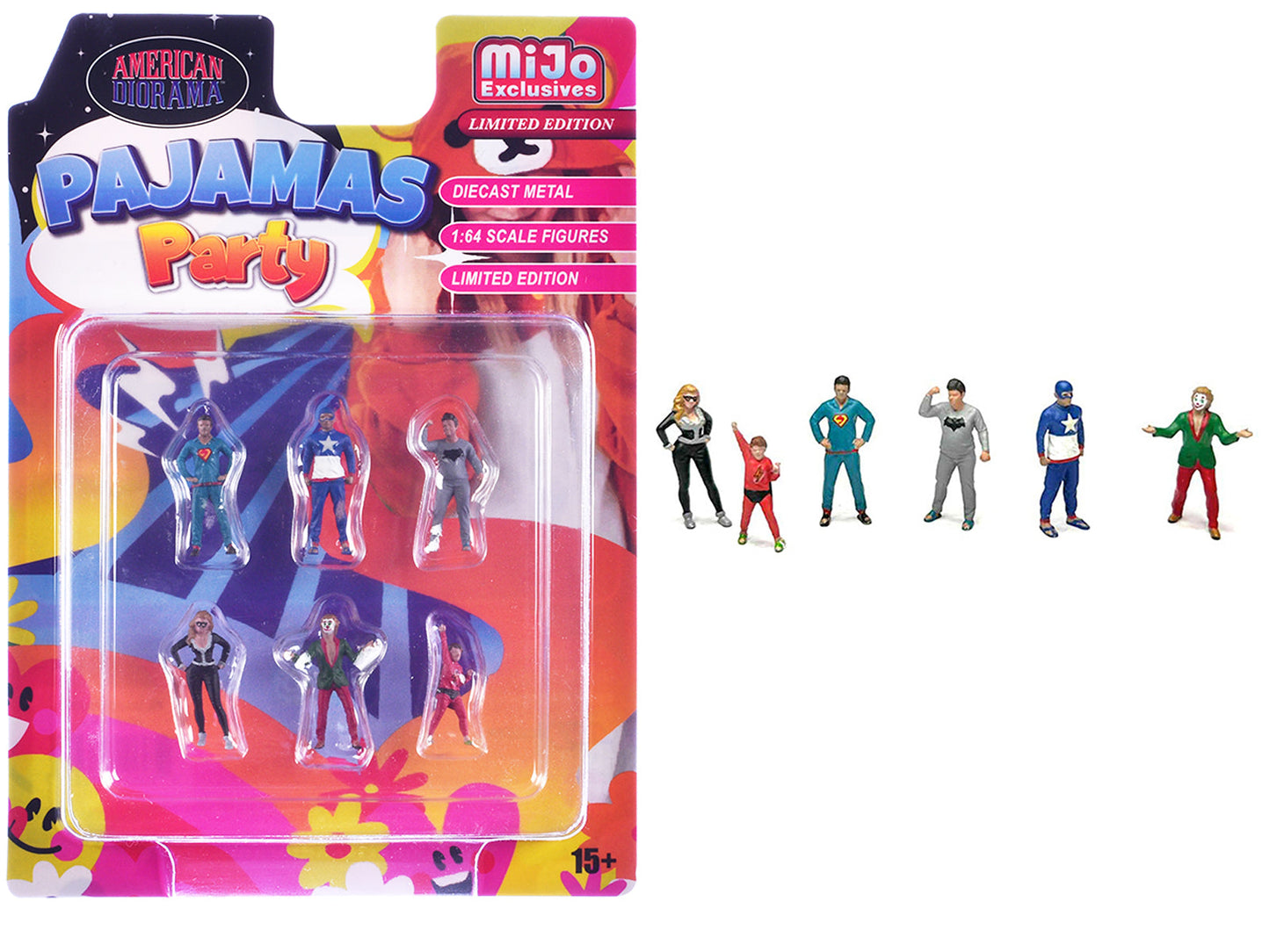 "Pajamas Party" 6 piece Diecast Figure Set (6 Figures) Limited Edition for 1/64 Scale Models