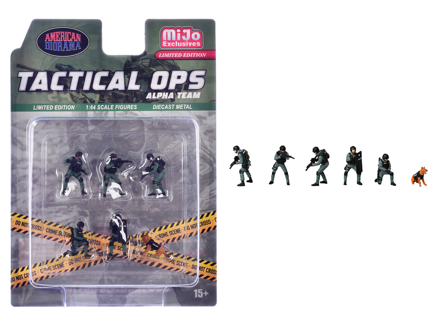 "Tactical Ops Alpha Team" 6 piece Diecast Figure Set (6 Figures) Limited Edition for 1/64 Scale Models