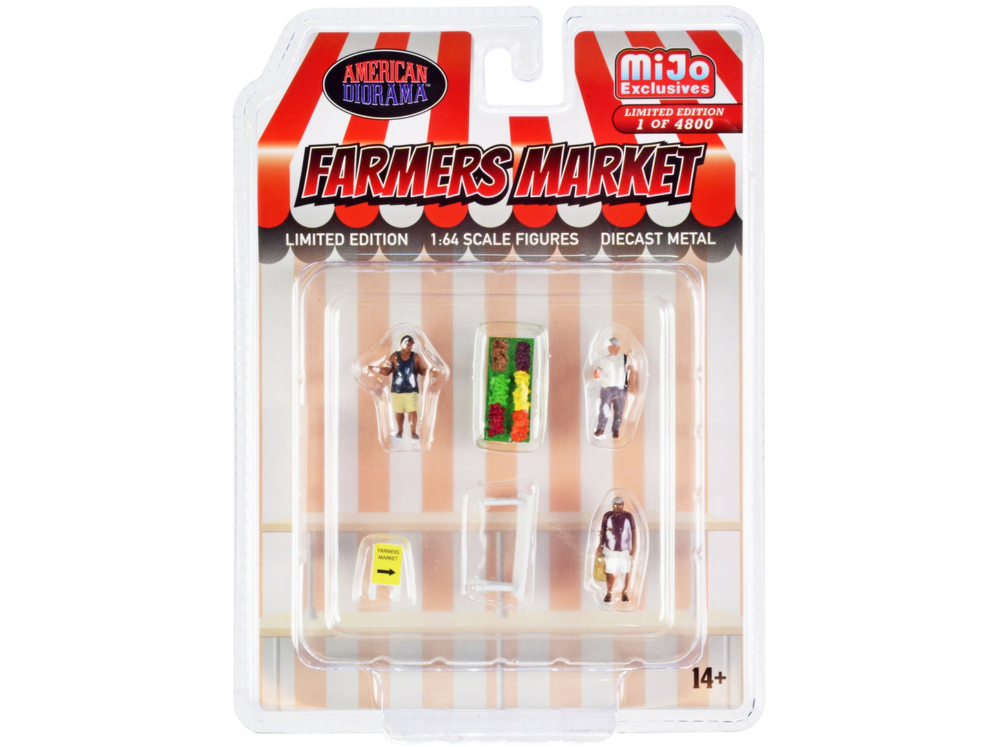 "Farmers Market" 6 piece Diecast Set (3 Figures and 3 Accessories) Limited Edition to 4800 pieces Worldwide for 1/64 Scale Models