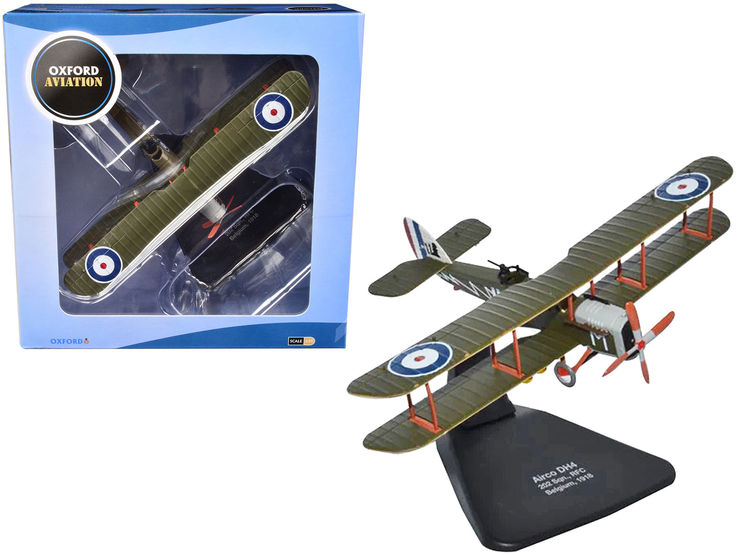 Airco DH4 Bomber Plane "202 Squadron RFC" (1918) "Oxford Aviation" Series 1/72 Diecast Model Airplane