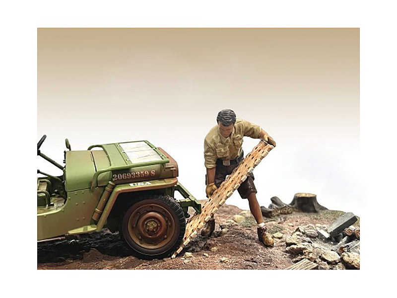 "4X4 Mechanic" Figure 8 with Board Accessory for 1/18 Scale Models