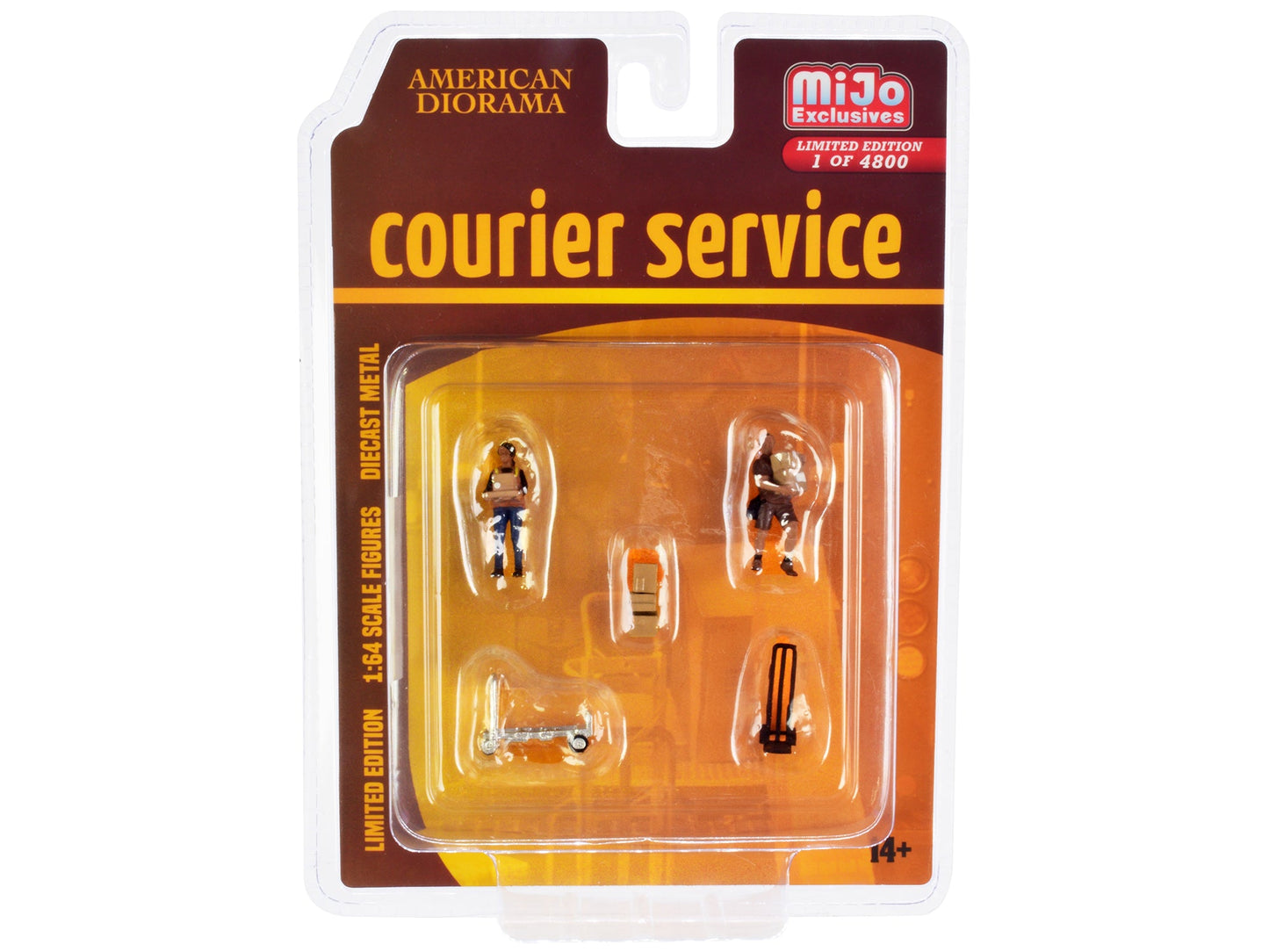 "Courier Service" 5 Piece Diecast Figures Set (2 Worker Figures and 3 accessories) Limited Edition to 4800 pieces Worldwide for 1/64 Scale Models
