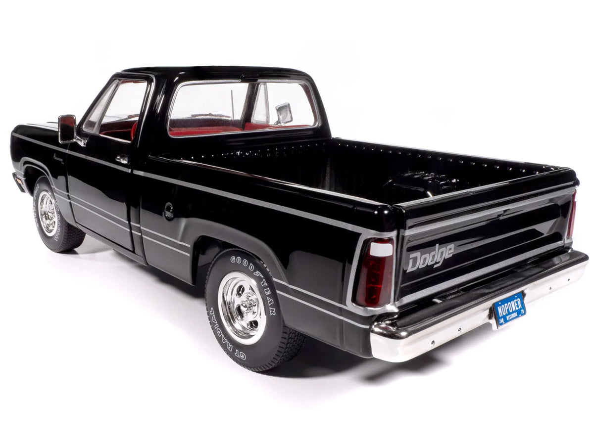1979 Dodge Adventurer Sweptline Pickup Truck Black with Red Interior "American Muscle" Series 1/18 Diecast Model Car
