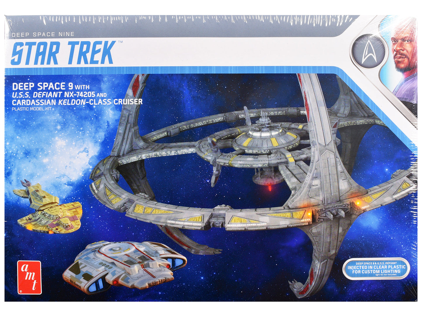 Skill 2 Model Kit Deep Space 9 Space Station with USS Defiant NX-74205 Space Ship and Cadassian Keldon-Class Cruiser "Star Trek: Deep Space Nine" (1993-1999) TV Series 1/3300 Scale Model