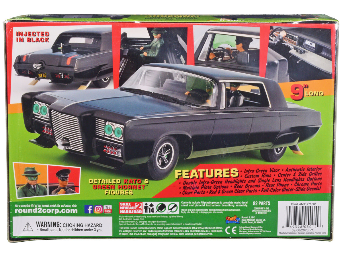 Skill 2 Model Kit Black Beauty "The Green Hornet" (1966–1967) TV Series with Green Hornet and Kato Figures 1/25 Scale Model