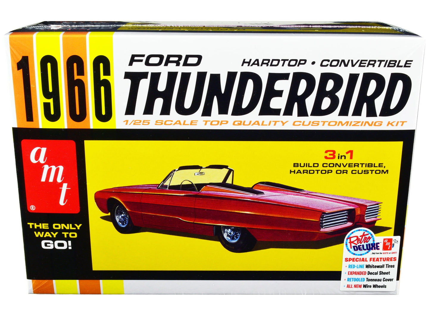 Skill 2 Model Kit 1966 Ford Thunderbird Hardtop/Convertible 3-in-1 Kit 1/25 Scale Model