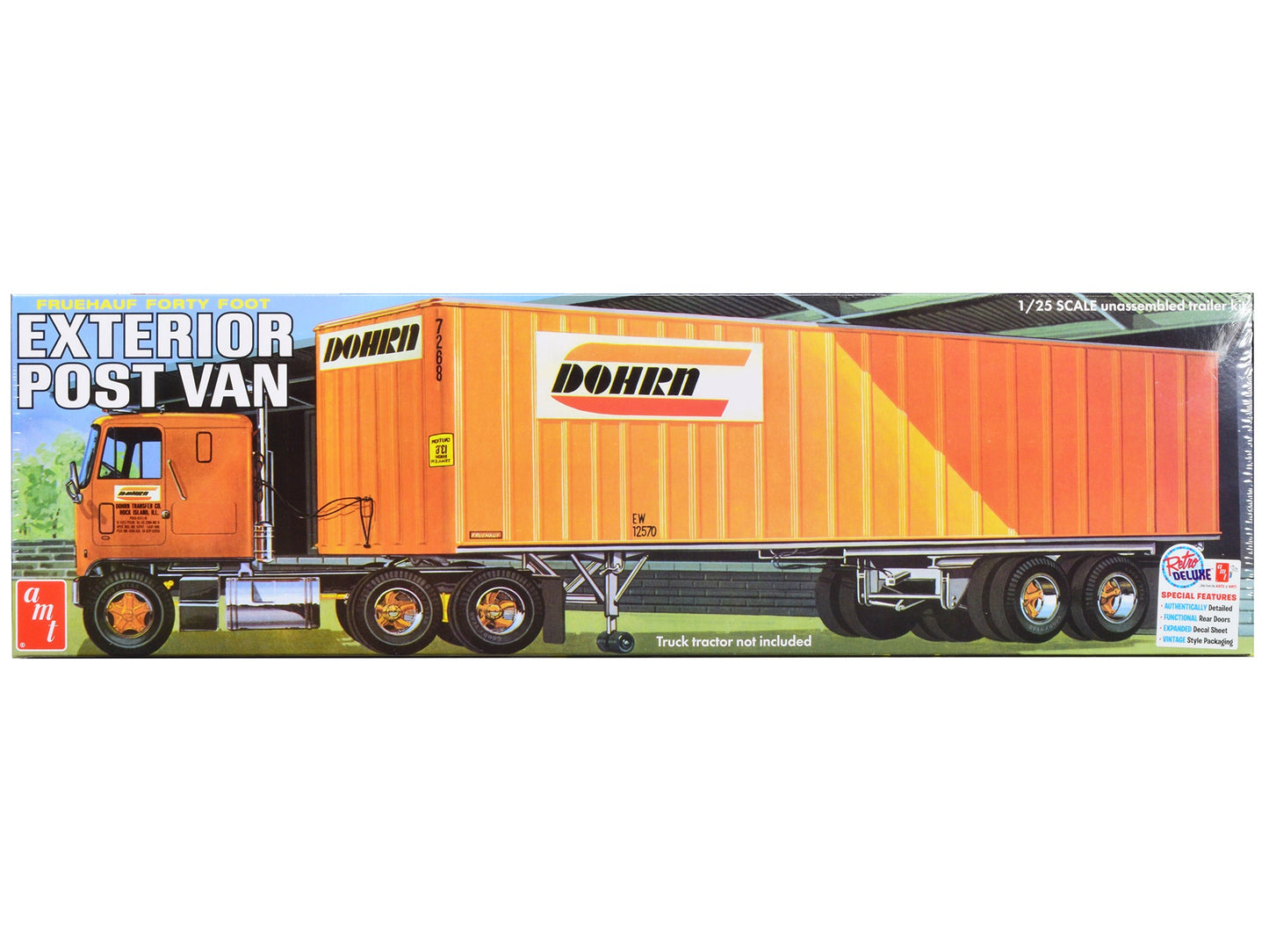 Skill 3 Model Kit Fruehauf Forty Foot Exterior Post Van Trailer "Dohrn Transfer Co." 1/25 Scale Model