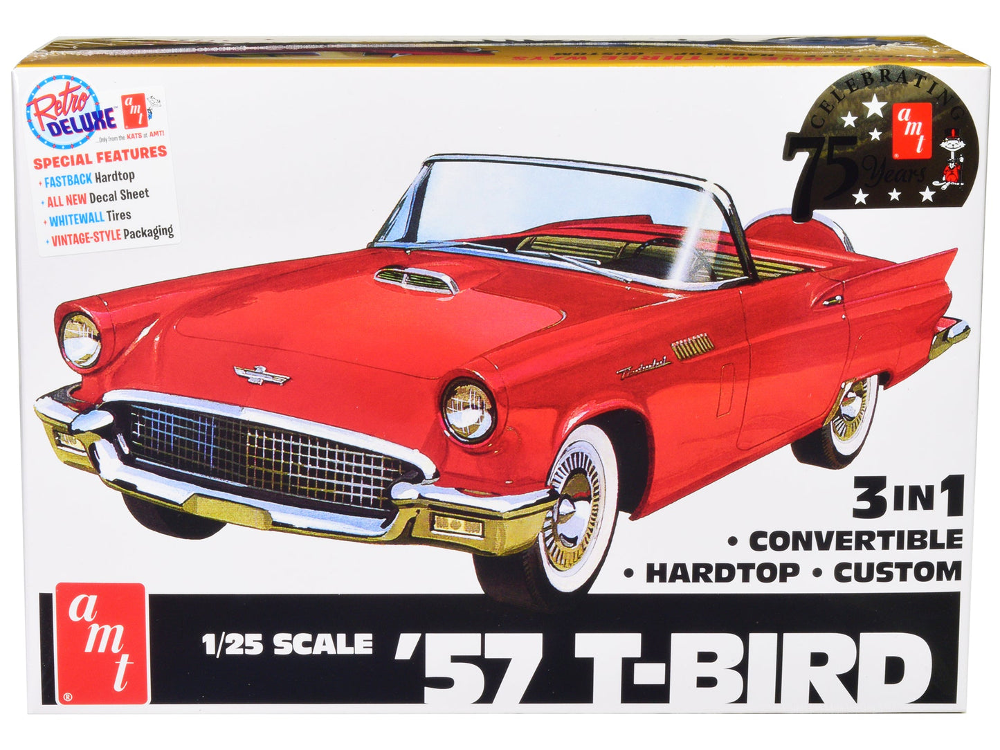 Skill 2 Model Kit 1957 Ford Thunderbird 3-in-1 Kit 1/25 Scale Model