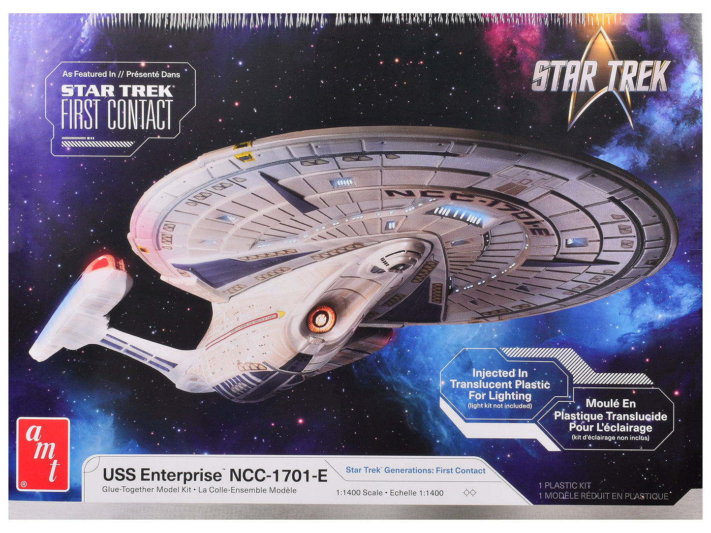 Skill 2 Model Kit U.S.S. Enterprise NCC-1701-E Space Ship "Star Trek: First Contact" (1996) Movie 1/1400 Scale Model