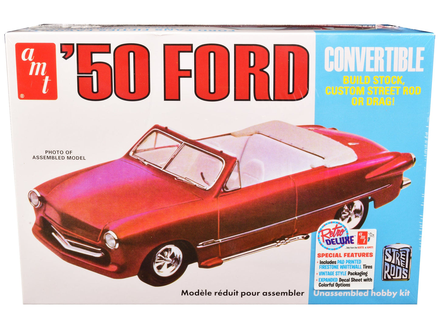 Skill 2 Model Kit 1950 Ford Convertible "Street Rods" 3-in-1 Kit 1/25 Scale Model