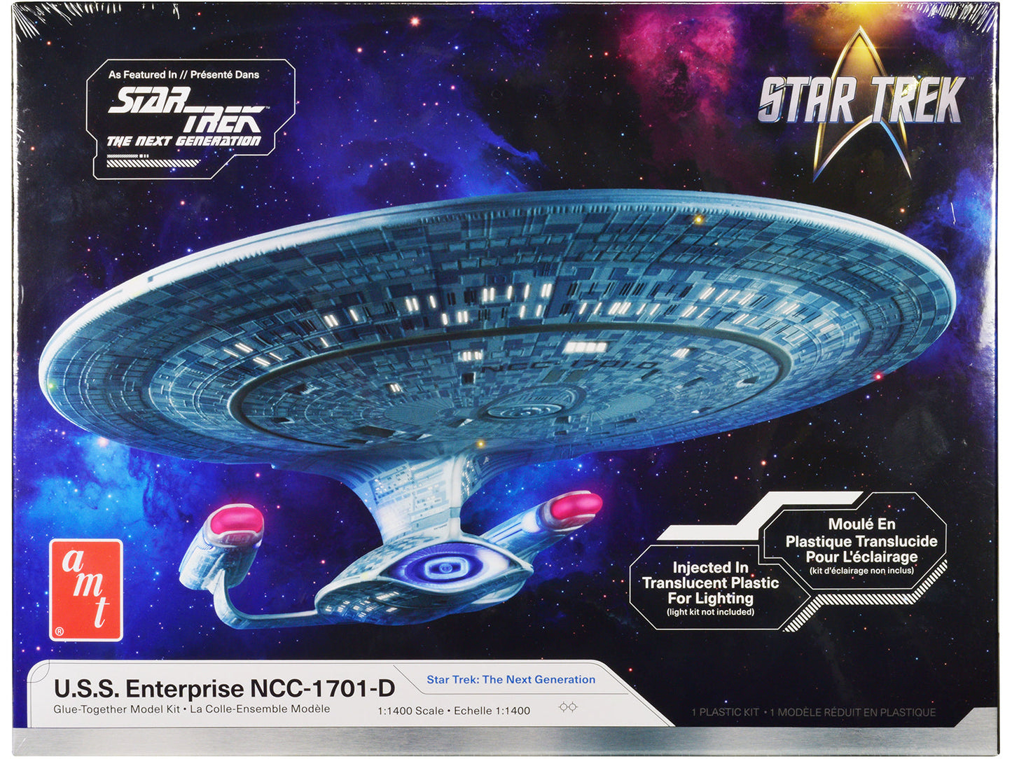 Skill 2 Model Kit U.S.S. Enterprise NCC-1701-D Space Ship "Star Trek: The Next Generation" (1987-1994) TV Series 1/1400 Scale Model