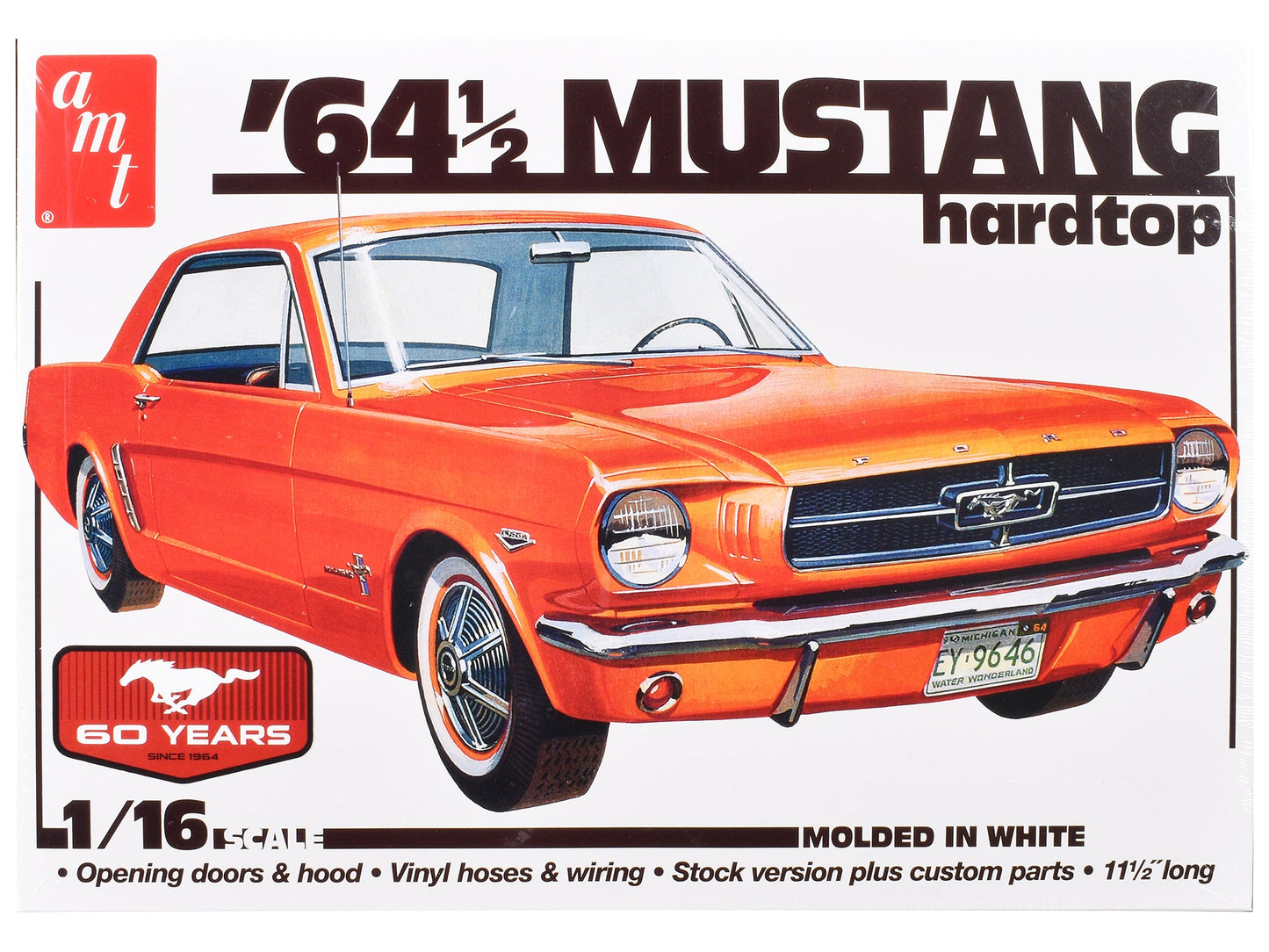 Skill 3 Model Kit 1964 1/2 Ford Mustang Coupe 60th Anniversary 1/16 Scale Model