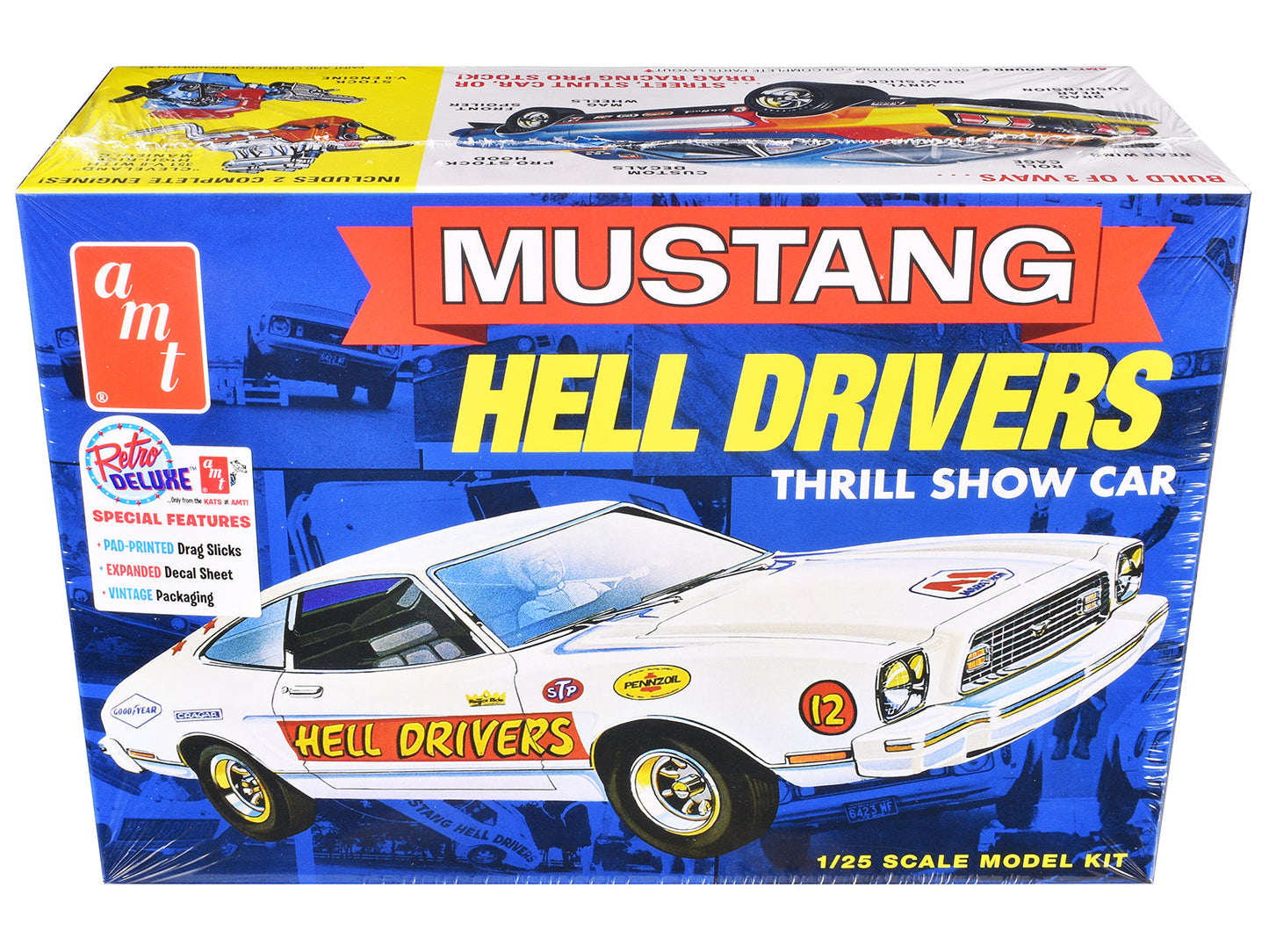 Skill 2 Model Kit 1977 Ford Mustang "Hell Drivers" Thrill Show Car 1/25 Scale Model