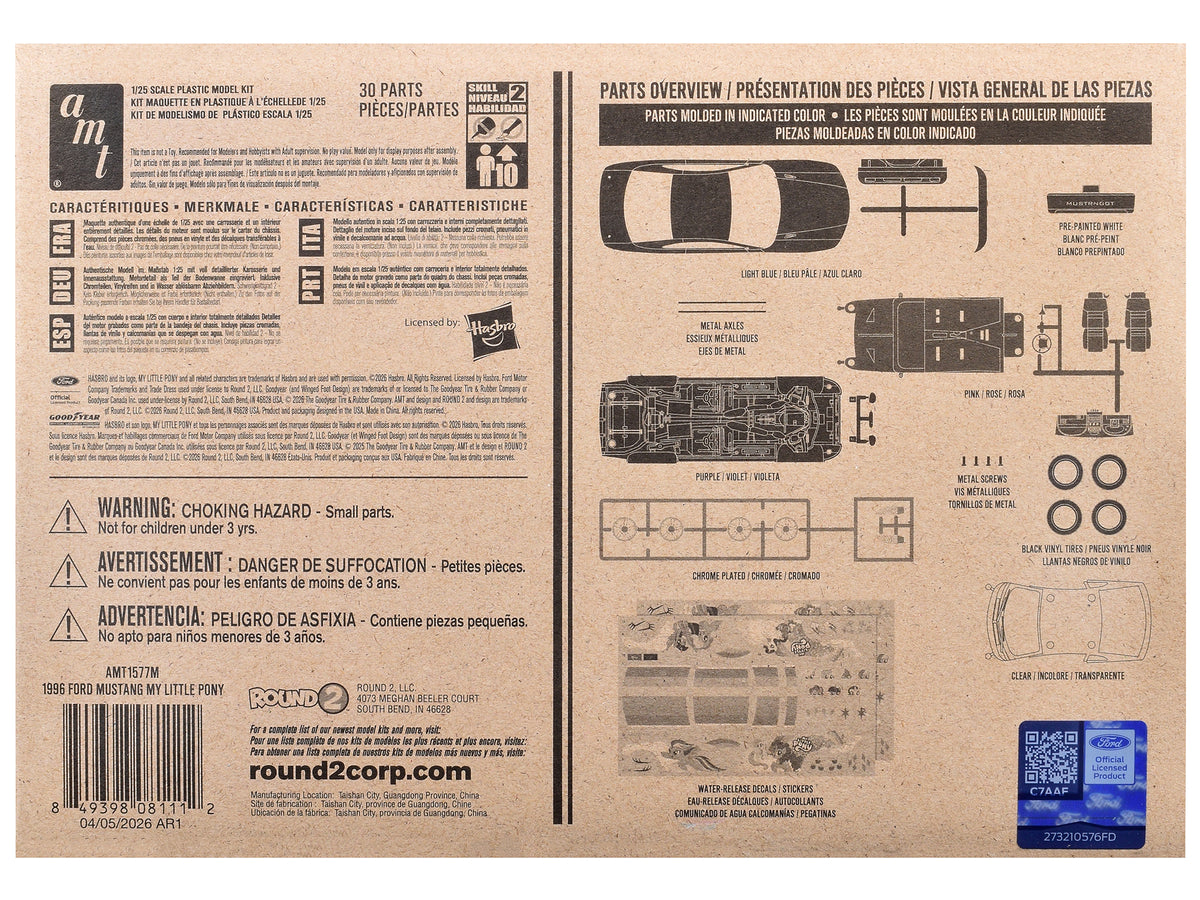 Skill 2 Model Kit 1996 Ford Mustang GT "My Little Pony" 1/25 Scale Model