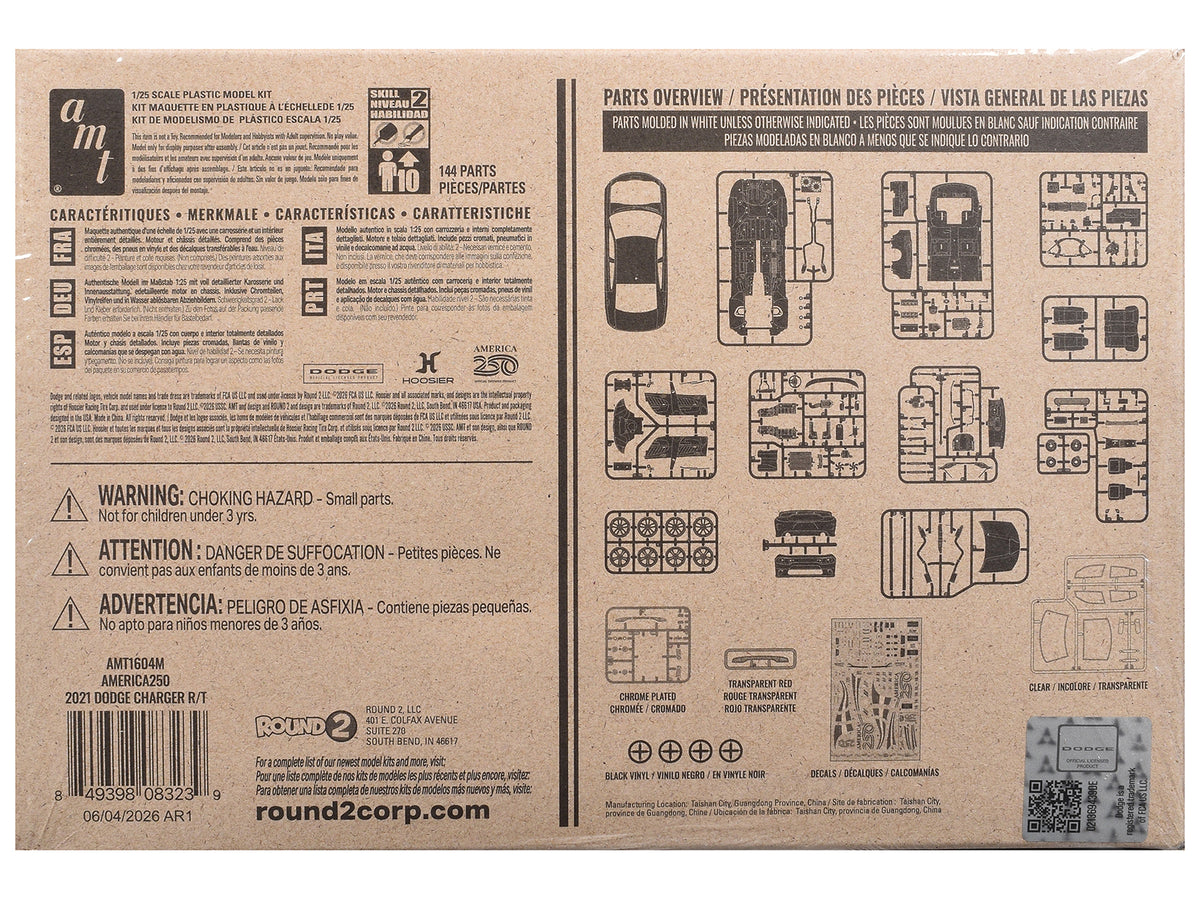 Skill 2 Model Kit 2021 Dodge Charger R/T "America 250" 1/25 Scale Model