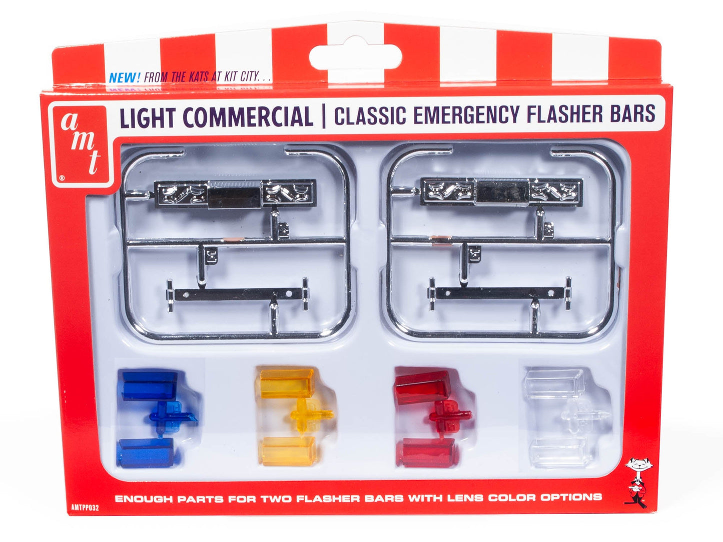 Skill 2 Model Kit Light Commercial Classic Emergency Flasher Bars Set of 10 pieces for 1/25 Scale Model