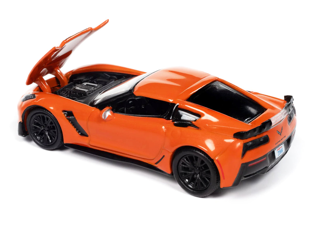 2019 Chevrolet Corvette Z06 Sebring Orange with Black Hood "Sports Cars" Series 1/64 Diecast Model Car