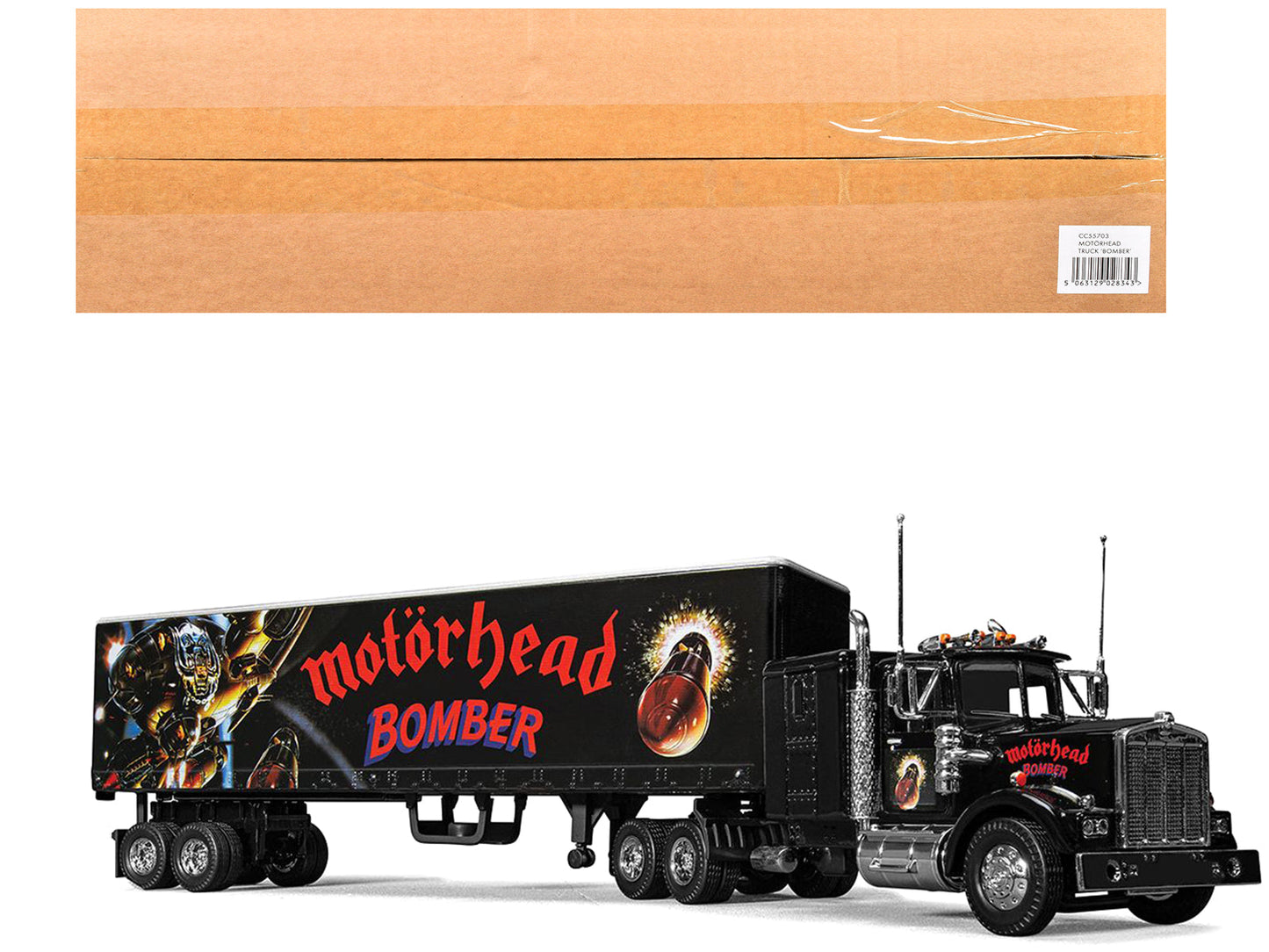 "Motorhead Bomber" Transport Truck Black 1/50 Diecast Model