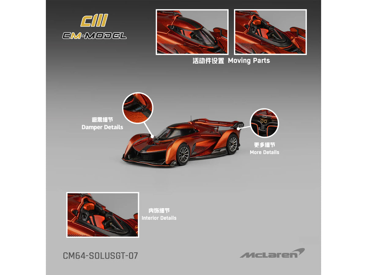 McLaren Solus GT Orange Metallic 1/64 Diecast Model Car