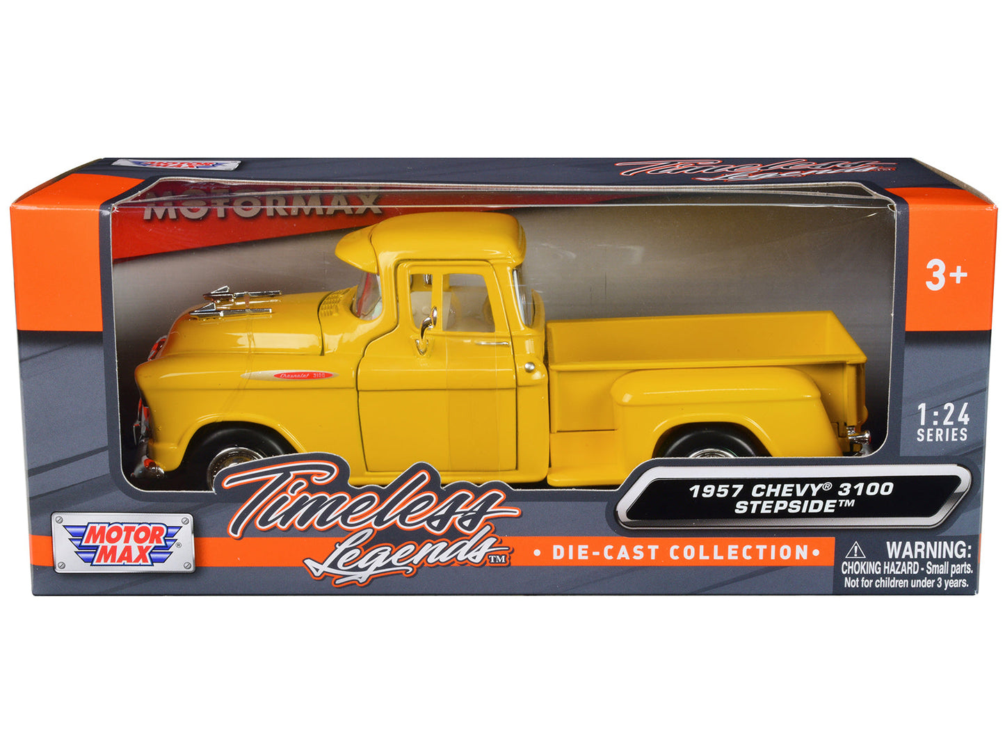1957 Chevrolet 3100 Stepside Pickup Truck Yellow "Timeless Legends" Series 1/24 Diecast Model Car