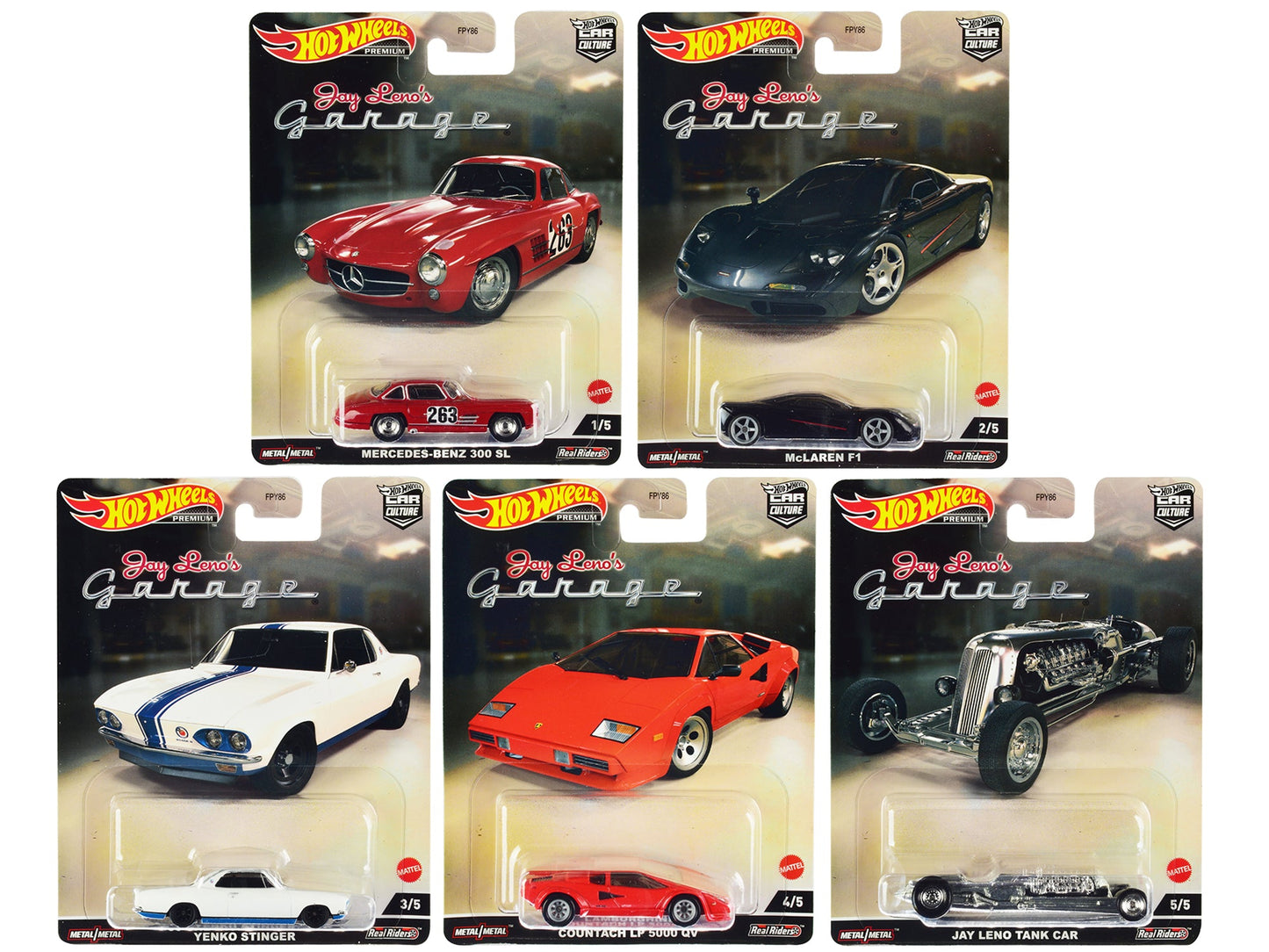 "Jay Leno’s Garage" 5 piece Set "Car Culture" Series Diecast Model Cars